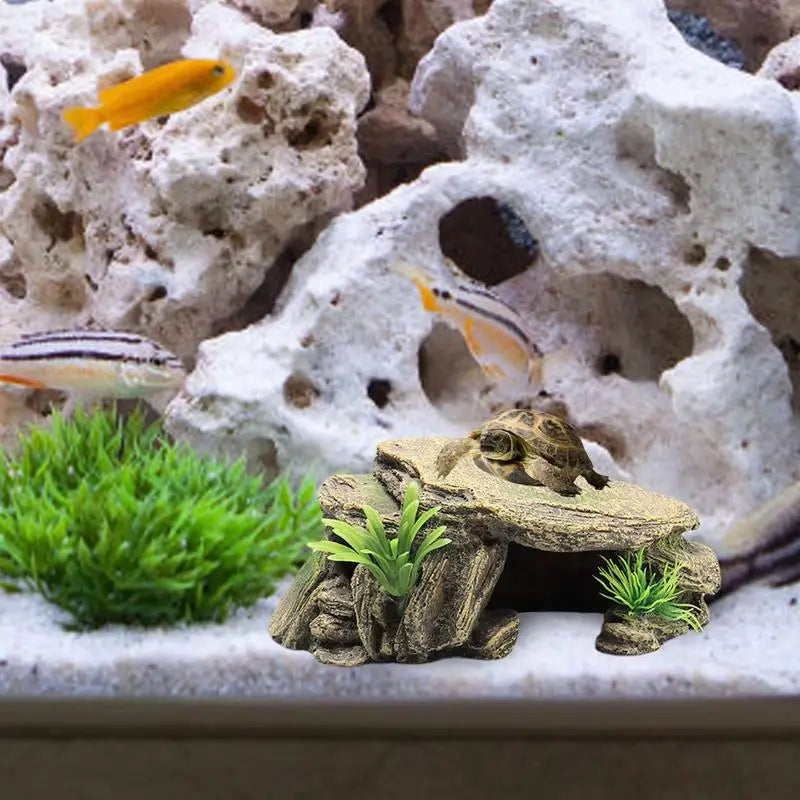 Amphibious Vivid Turtle Reptile Habitat Decoration