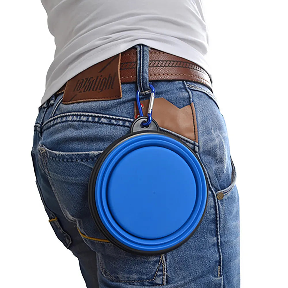 Large Outdoor Dog Silicone Folding Bowl