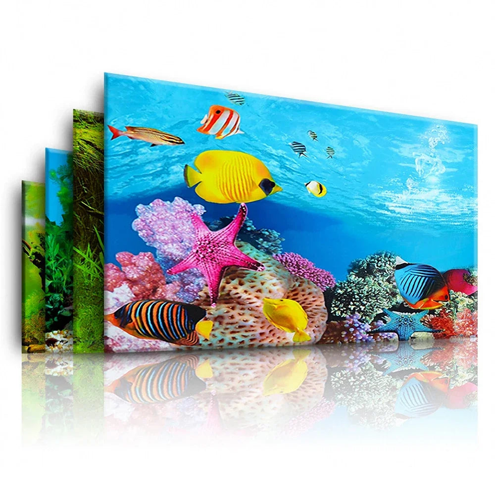 Double-Sided Aquarium Landscape Sticker: Ocean Sea