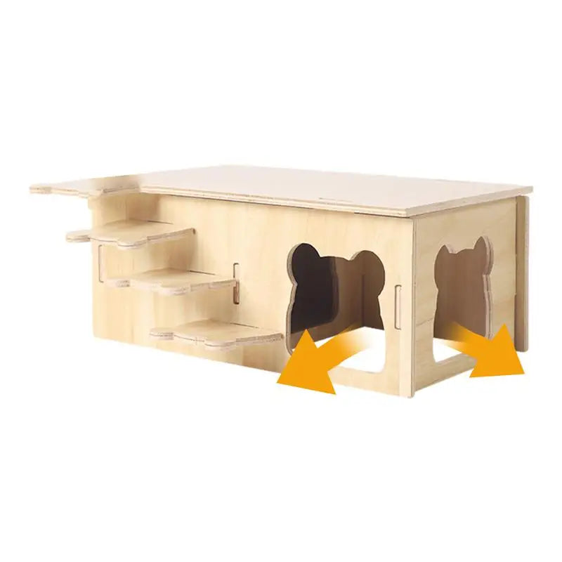 Wooden Hamster House with Doors and Window