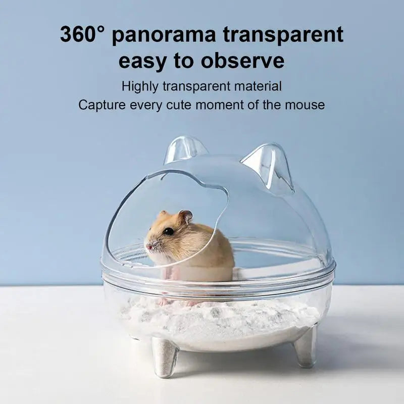 Detachable Transparent Hamster Sand Bath Container