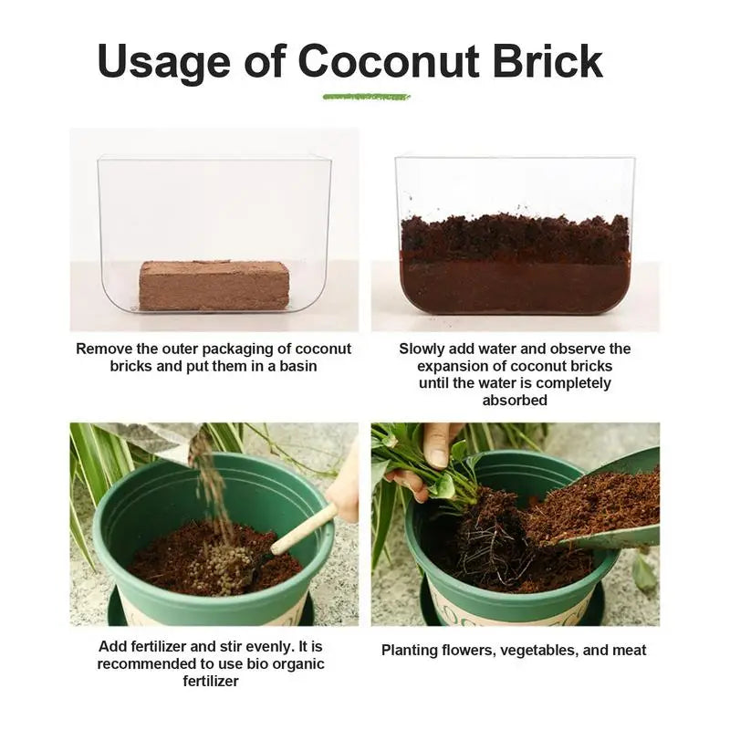 Compressed Coconut Coir Bricks for Planting