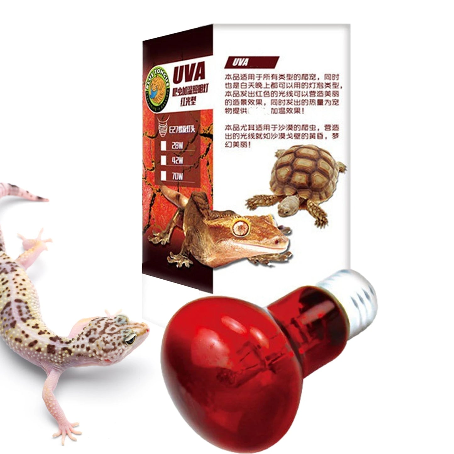 Adjustable UVA Reptile Heat Bulb and Lamp