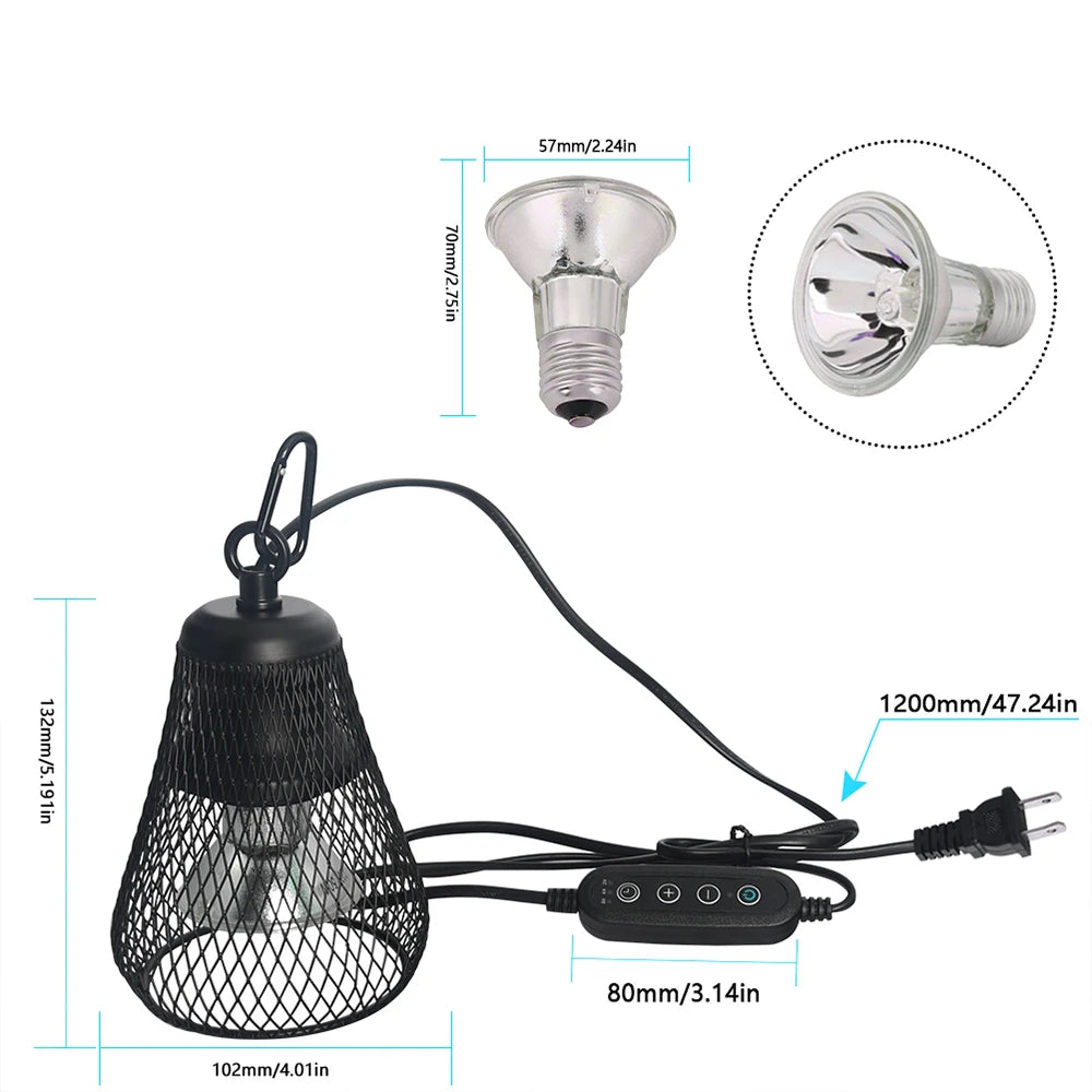 Dimmable Reptile Heat Lamp with Holder