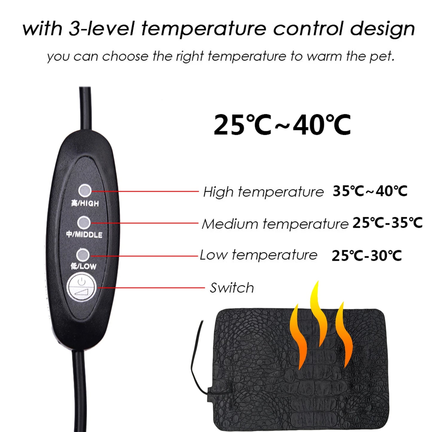 Adjustable Temperature Reptile Heat Mat Controller