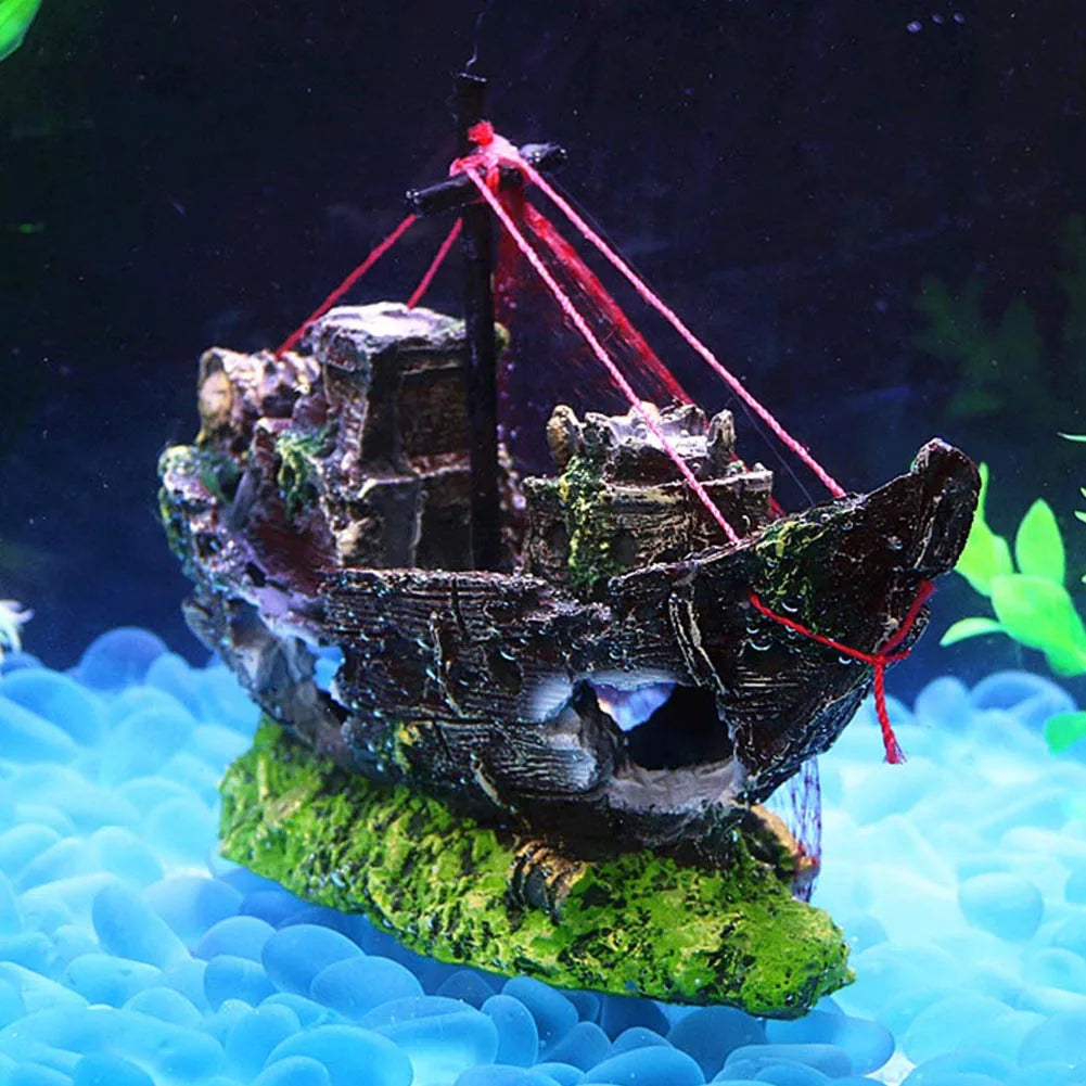 Chic Resin Pirate Ship Decorative Boat