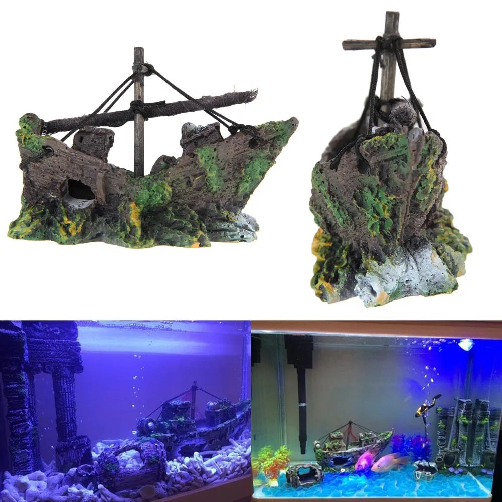 Chic Resin Pirate Ship Decorative Boat