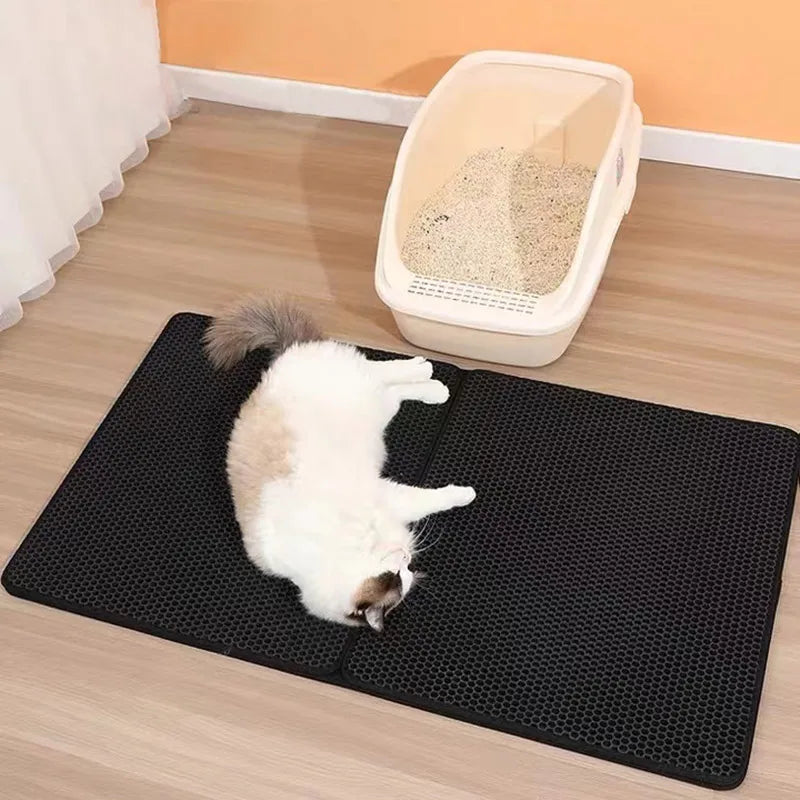 Pet Cat Litter Mat: Waterproof, Double Layer