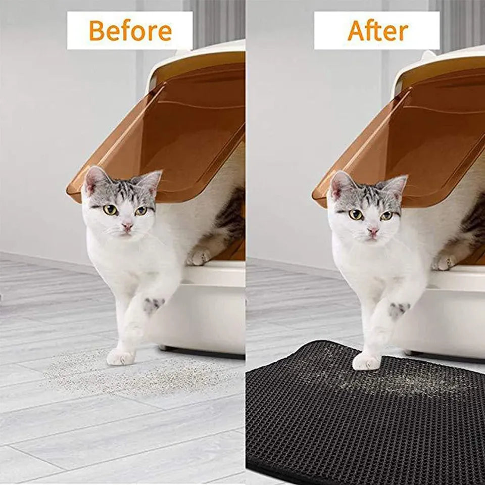 Pet Cat Litter Mat: Waterproof, Double Layer