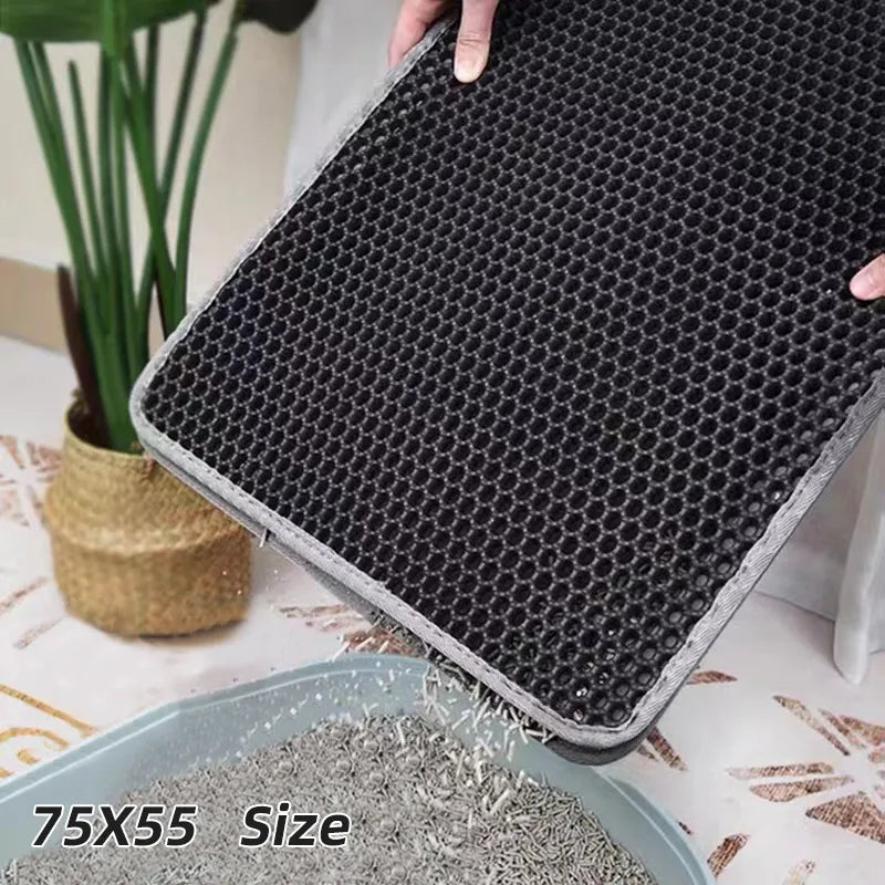 Pet Cat Litter Mat: Waterproof, Double Layer