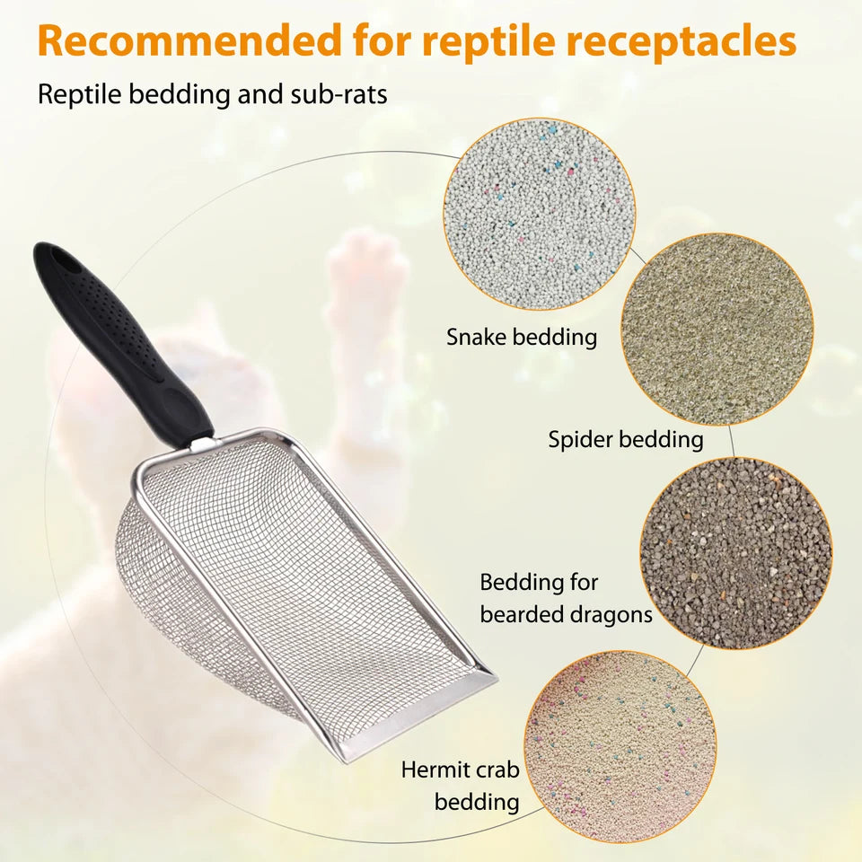 Stainless Steel Reptile Sand Scooper Corner