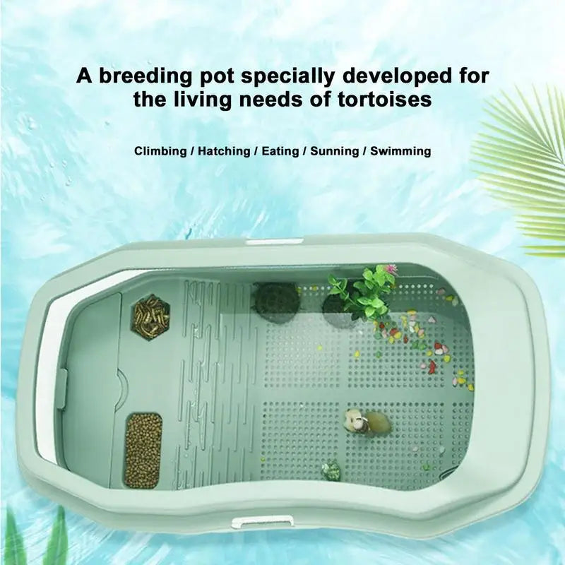 Baby Turtle Habitat with Lid and Anti-Slip