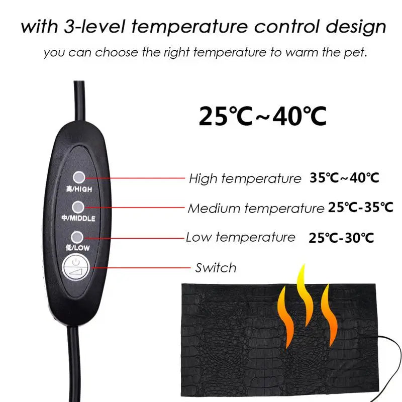 Adjustable USB Pet Heating Pad with Temperature Controller